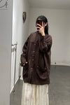 Mutedance 24 Spring/Summer Tussah Silk/Linen Round Neck Jacket Shirt Series MD-MD24SS177-ZONG PM134